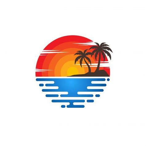 海滩标志矢量 - NicePSD 优质设计素材下载站
