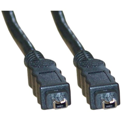 Cable, IEEE-1394, 4P/4P, firewire, black, 15