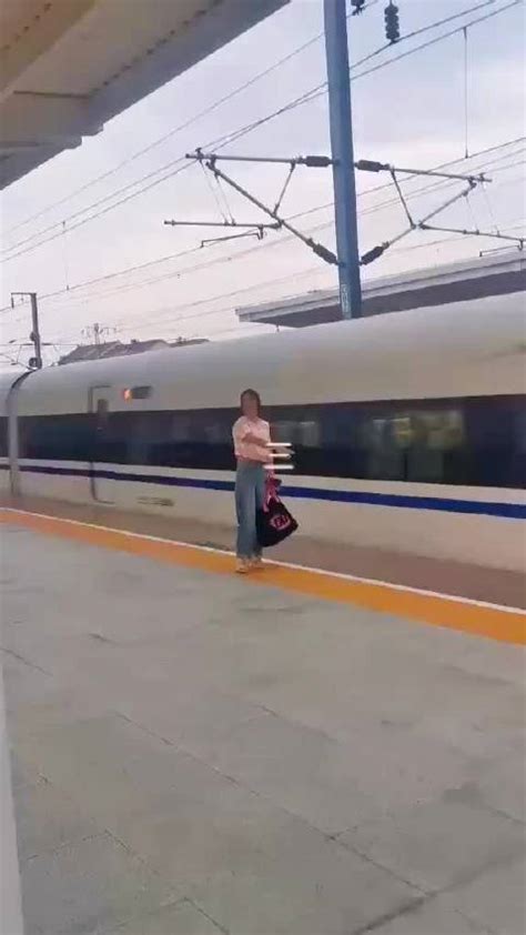 某地，一女子乘高铁没赶上车，这是伸手想把高铁拦下？！|高铁_新浪新闻