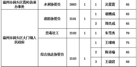 【入围面试】2022年温州市洞头区机关事业单位第二期公开招聘编外用工入围面试（技能操作）人员名单公布二号 - 洞头人才公共服务网
