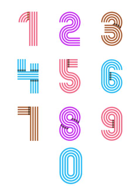 矢量科技线条形状组合设计数字序号艺术字体