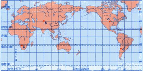 读图分析 1．在下图中标出西经20度和东经160度.用色笔把赤道描成红色.并分别确定a.b.c.d四点所在的半球. a: 半球 半球.b ...