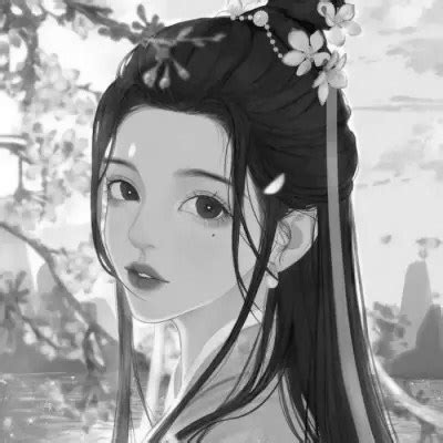 古风女生漫画帅气黑白头像