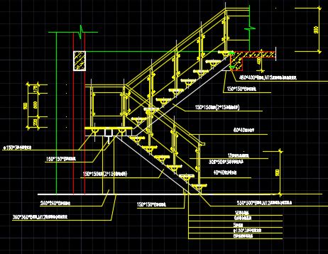 5层钢结构的楼梯结构详图_节点详图_土木在线
