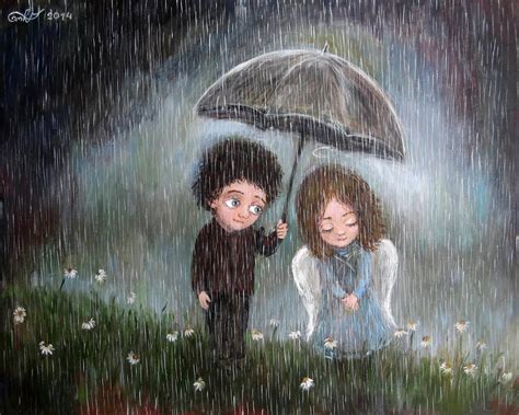 Картинки зонтик, дождь, настроение, мальчик, арт, пара, девочка ...
