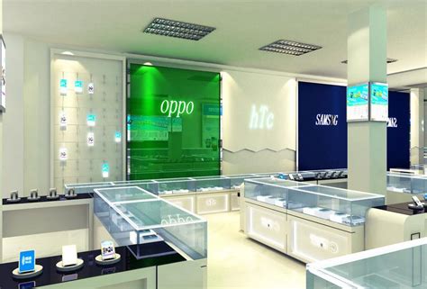 OPPO手机店铺装修设计案例效果图_岚禾装饰设计