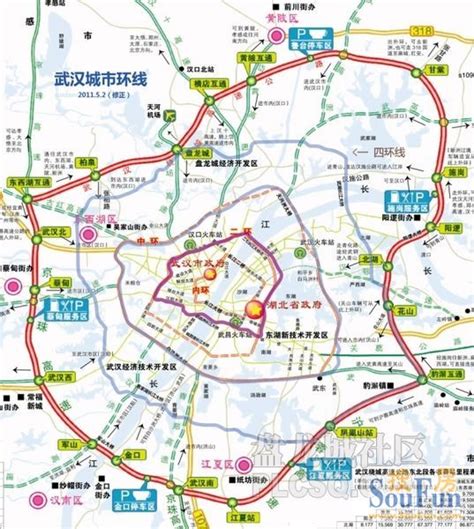 武汉最新环线图（包含最新公布的四环线和最新规划的二环线）-武汉恒大城业主论坛- 武汉房天下