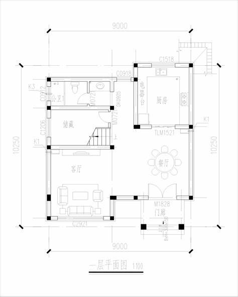 13米开间8.5米进深自建房布图