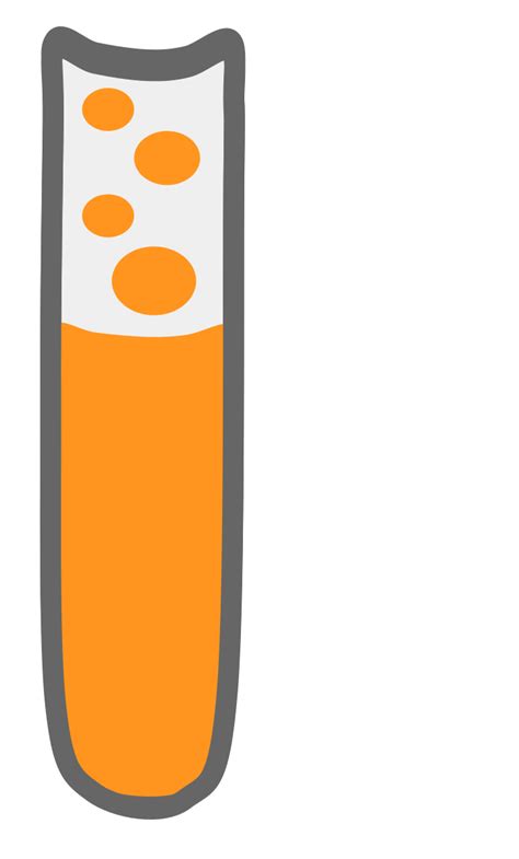 Cartoon laboratory test tube with bubbles isolated