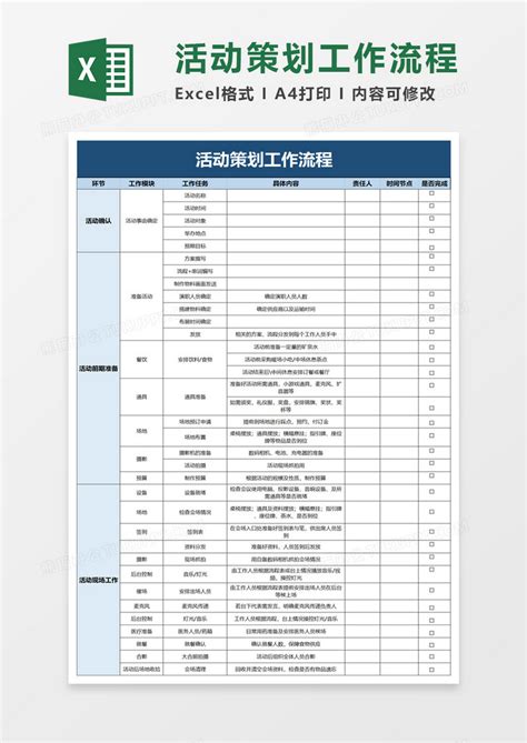 活动策划工作流程EXCEL模板下载_工作流程_图客巴巴