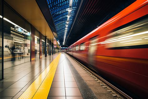 地铁站里疾驰的地铁高清图片下载-正版图片600790081-摄图网