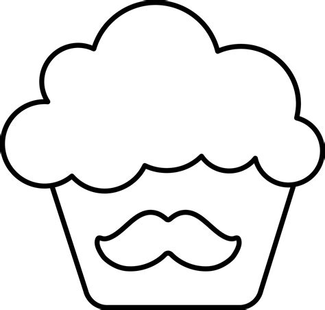 Cup Cake Icon in Black Outline. 24182954 Vector Art at Vecteezy