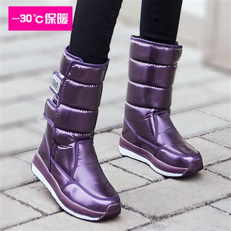 新款雪地靴女5854休闲棉鞋学生平底加厚基础款紫色保暖加绒棉靴-阿里巴巴