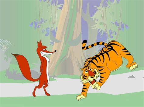 老虎和狐狸图片,卡通图片,简笔画_大山谷图库