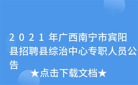2021年广西南宁市宾阳县招聘县综治中心专职人员公告