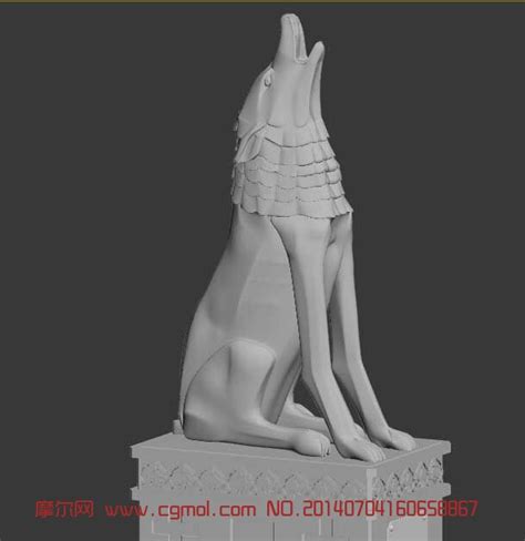 狼长啸雕塑_雕塑角色_动画角色_3D模型免费下载_摩尔网