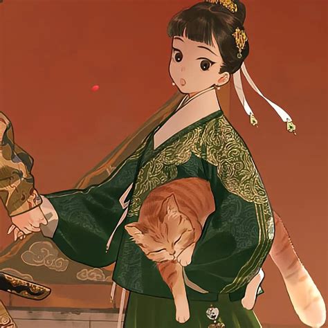 情侣头像古风猫女生版