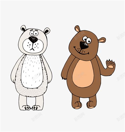 卡通手绘呆萌的棕熊矢量图png图片免费下载-素材7QiWWPeja-新图网