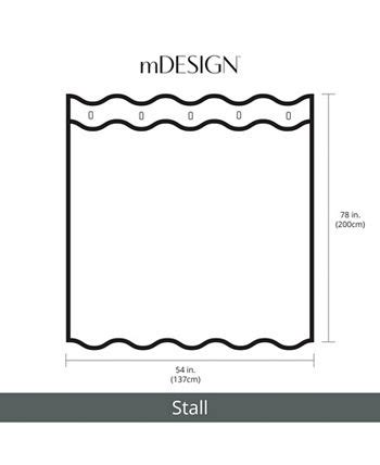 mDesign Cotton Waffle Knit Shower Curtain - Spa Shower Curtain, 54" x ...