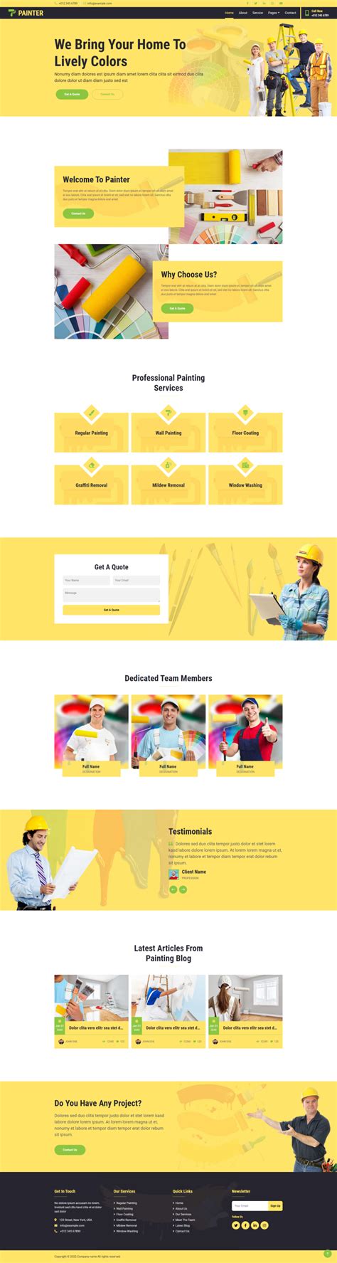 黄色建筑和商务网站模板里面包含7个子页面，黄色风格大气HTML5公司官网模板。_金屋文档