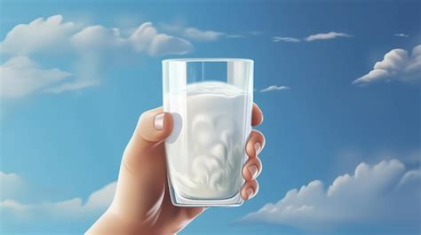 Premium Photo | World milk day a glass of milk in hand generative ai