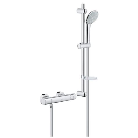 Grohe Grohtherm 1000 White Thermostatic Mixer Bar Shower with Slide ...