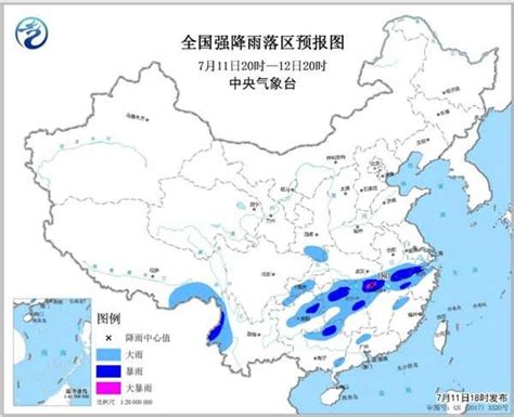 暴雨蓝色预警 全国13省区有大到暴雨 - 安徽首页 -中国天气网