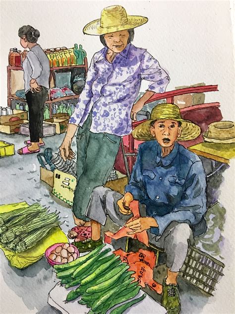 农民卖菜插画图片下载-正版图片401754561-摄图网