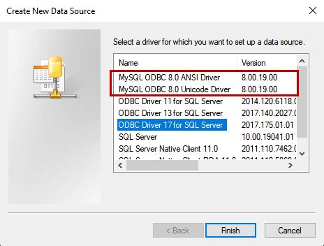 Connecting to MySQL using ODBC