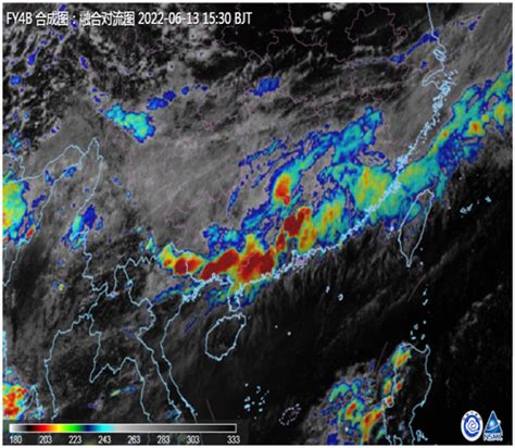 气象卫星监测华南暴雨天气
