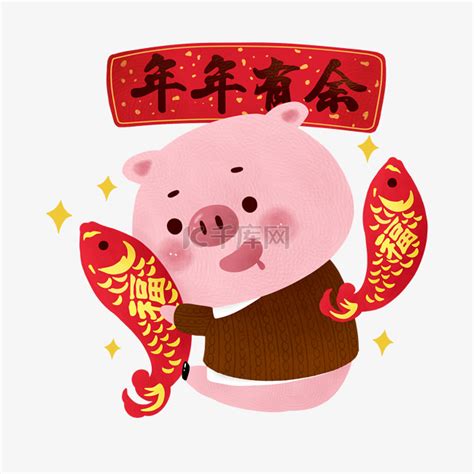 2019猪年年画风福气临门海报背景图片免费下载-千库网