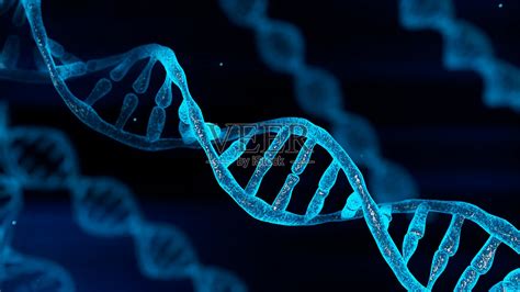 蓝色的染色体DNA和逐渐发光的发光物质化学时，相机移动近距离。医学与遗传遗传健康理念。技术科学。3 d演示呈现照片摄影图片_ID ...