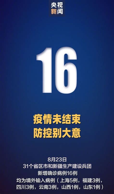 8月23日31省新增确诊16例均为境外输入- 上海本地宝