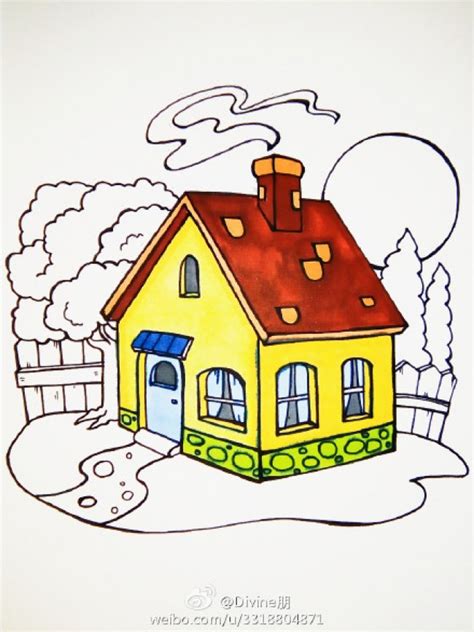 儿童画可爱小房子幼儿绘画_我学我网络艺术课堂