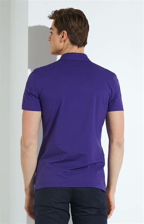 紫色莫代尔棉夏季休闲短袖POLO-男装定制 | 拉雅网，拉雅私定，拉雅私人定制，在线定制领导品牌