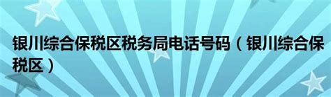 银川综合保税区税务局电话号码（银川综合保税区）_车百科