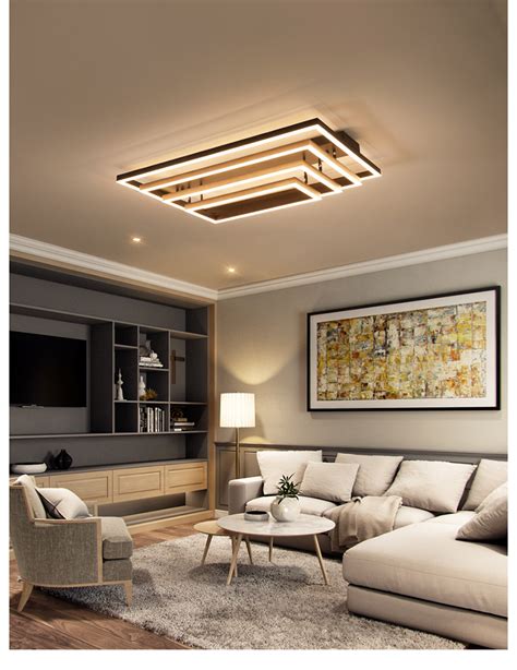 客厅灯简约现代创意大气艺术长方形北欧LED吸顶灯具2021新款灯具-阿里巴巴