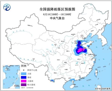 中央气象台8月18日06时继续发布暴雨黄色预警 - 江苏环境网