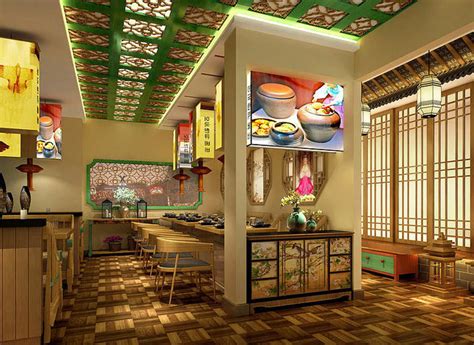 韩式特色餐厅装修设计效果图_岚禾餐厅设计