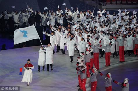 运动 _ 朝鲜媒体聚焦平昌冬奥会开幕式朝韩共举朝鲜半岛旗入场场面