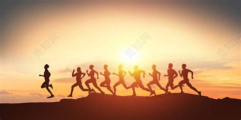 金色阳光跑步唯美小清新文艺生命在于运动展板背景图片下载 - 觅知网
