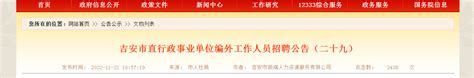 2022年江西省吉安市直行政事业单位编外人员招聘公告（二十九）