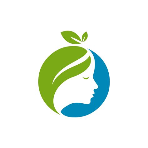 美容logo设计--绿叶人脸logo图标素材下载_蛙客网viwik.com