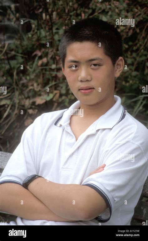 Portrait young Chinese teenage boy Stock Photo - Alamy