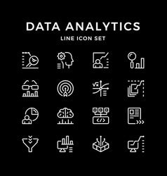 Data analytics line outline icon Royalty Free Vector Image