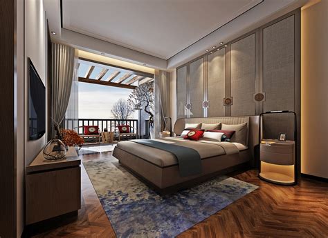 新中式卧室书房茶室|空间|室内设计|ZiYangJie - 原创作品 - 站酷 (ZCOOL)