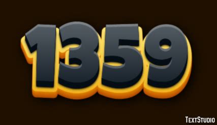 1359 Effet de texte et design de logos Nombre