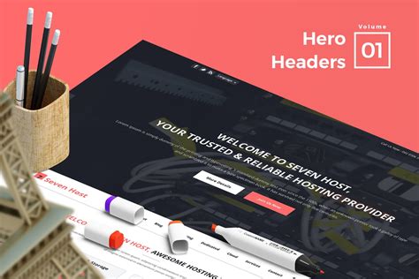 网站头部设计巨无霸Header设计模板V13 Hero Headers for Web Vol 13 – 设计小咖