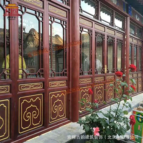 北京木雕仿古门窗中式实木花格木质复古花窗寺庙四合院古建门联窗-阿里巴巴