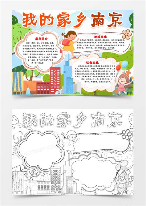 我的家乡南京介绍小报手抄报WORD模版模板下载_小报_图客巴巴